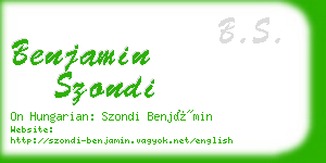 benjamin szondi business card